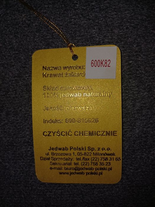 Nowy krawat jedwabny