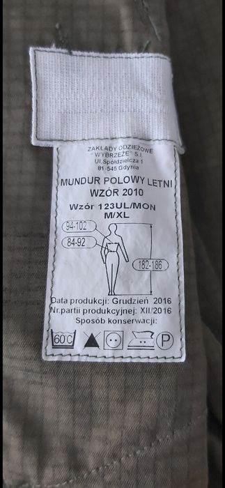 Mundur polowy wzór 123 M/XL 182/186 cena za 3 szt