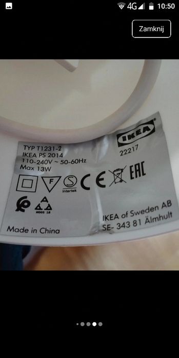 Lampa wisząca sufitowa IKEA PS 2014