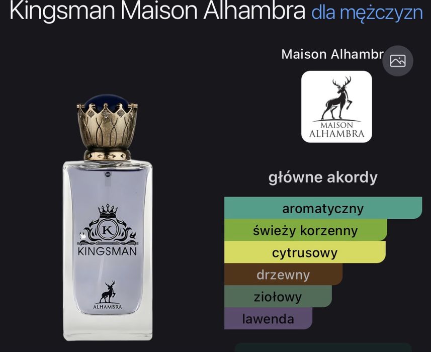 Perfumy Maison Alhambra Kingsman 50/100ml
