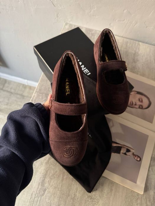 Балетки chanel , chanel балетки з хутром . 39 р / 24.5 см