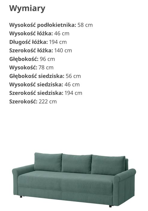 Sofa 3-osobowa z funkcją spania.