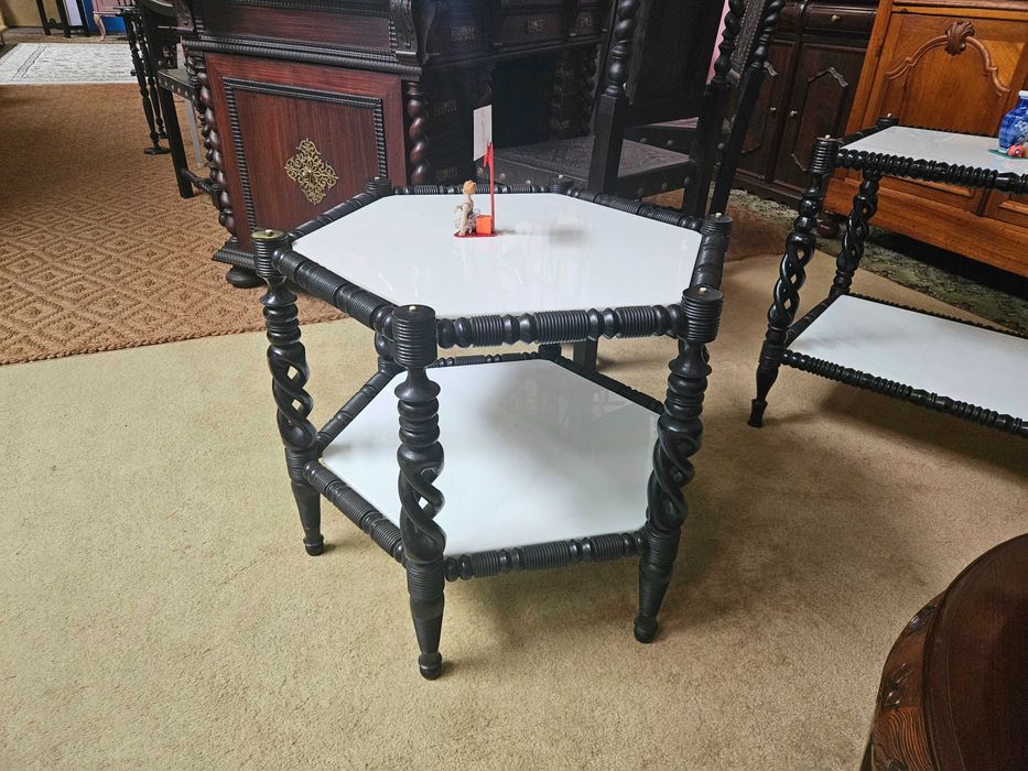 Mesa de centro antiga, exagonal - Muito Bom estado