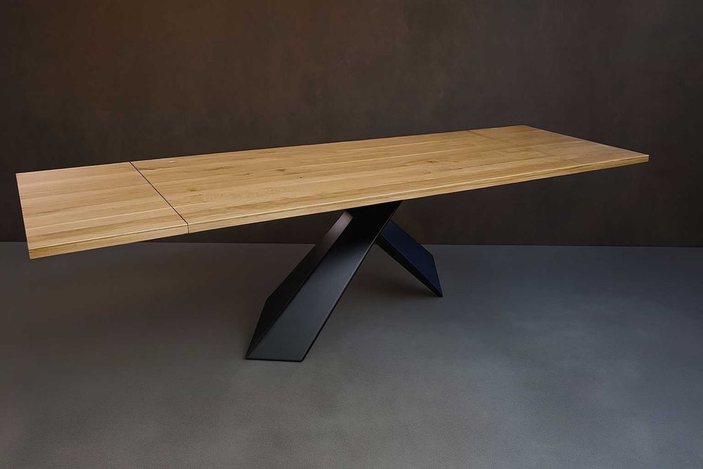 Stół Dębowy LOFT, 100% Lite Drewno DĄB, Rozkładany.