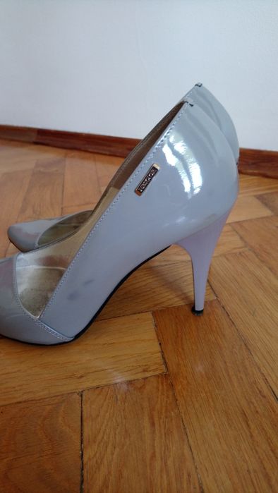 Szpilki 38 szare obcas 9 cm