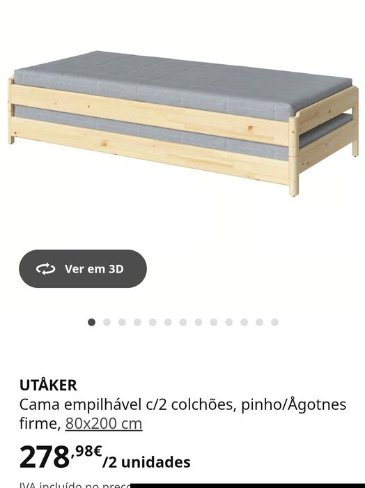 2 camas pinho com colchões