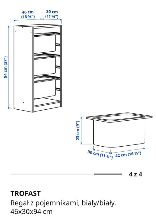 Szafka regał Trofast ikea z pojemnikami