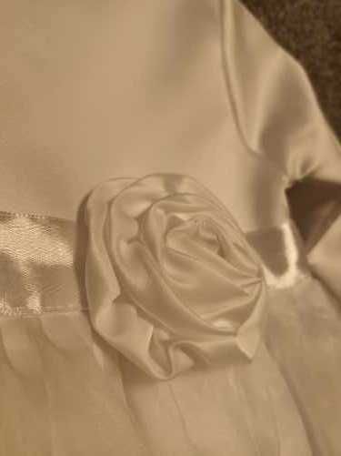 Sukienka chrzest, bolerko, biała, elegancka