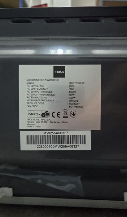 Micro-ondas Teka MW FS20 G Bk