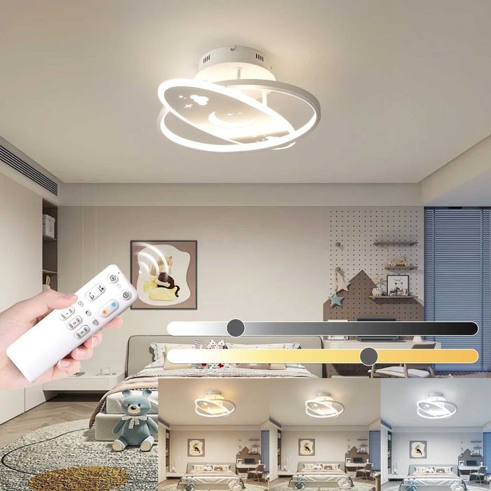 YLFXL Dziecięca lampa sufitowa LED, gwiazda, księżyc