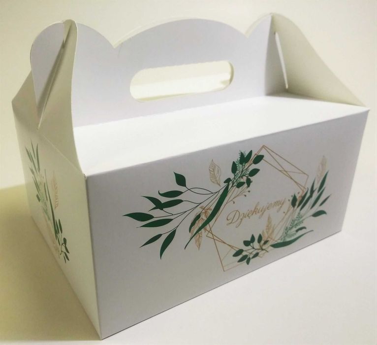 Pudełko kartonik opakowanie pojemnik na ciasto ciastka weselne ślubne