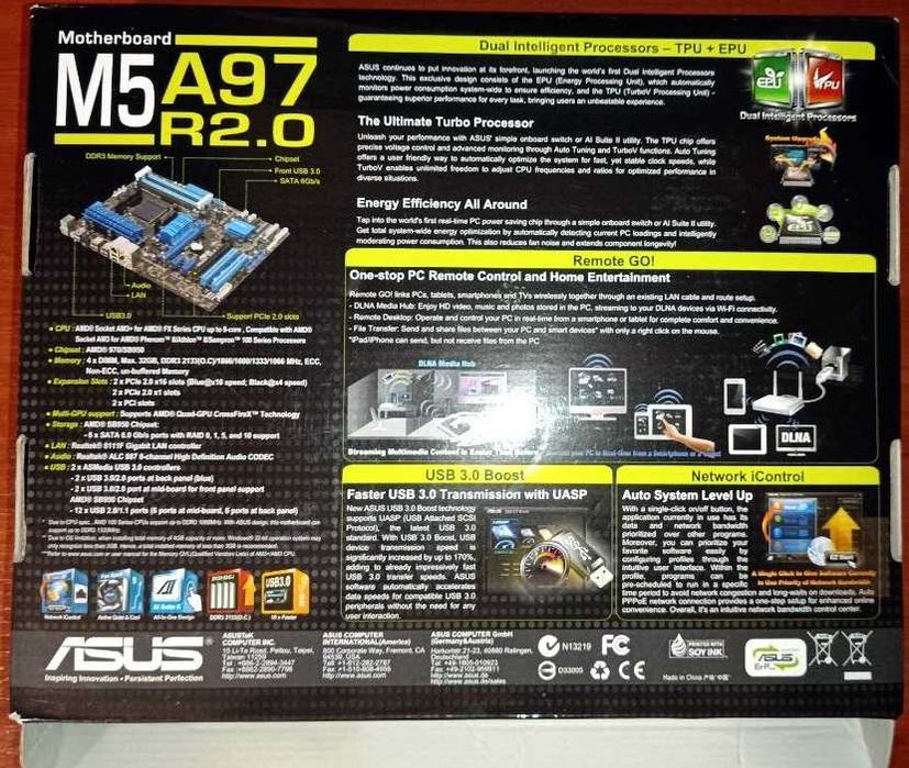 Продам комплект AM3+ Asus M5A97 R2.0 / AMD FX-8300 / Kingston Hyper X 32GB DDR3 1866/ БП 520W + Кулер