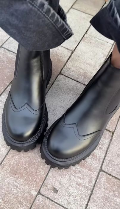 Чоботи, ботинки 37р 24см, Челсі, осінь демісезон, натуральна шкіра