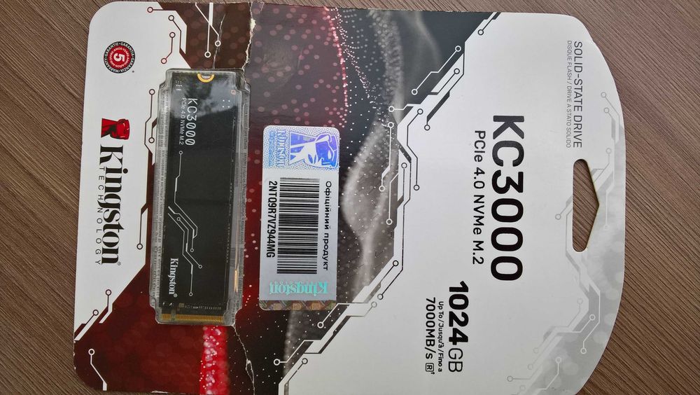 SSD Kingston KC3000 1 ТБ (Micron B47R) (SKC3000S1024G) (офіційний на гарантії)