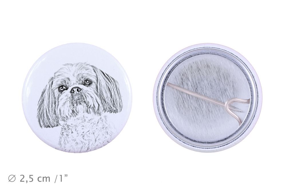 Shih Tzu przypinka z psem mała Art-Dog