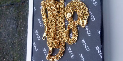 Złoty łańcuszek,pozłacany łańcuszek,18k,750,italy,LOGO,bransoletka,d&g