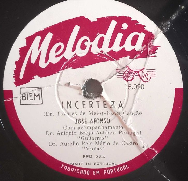 José Afonso	- - - - -	Contos Velhinhos / Incerteza	- - - - -	Single