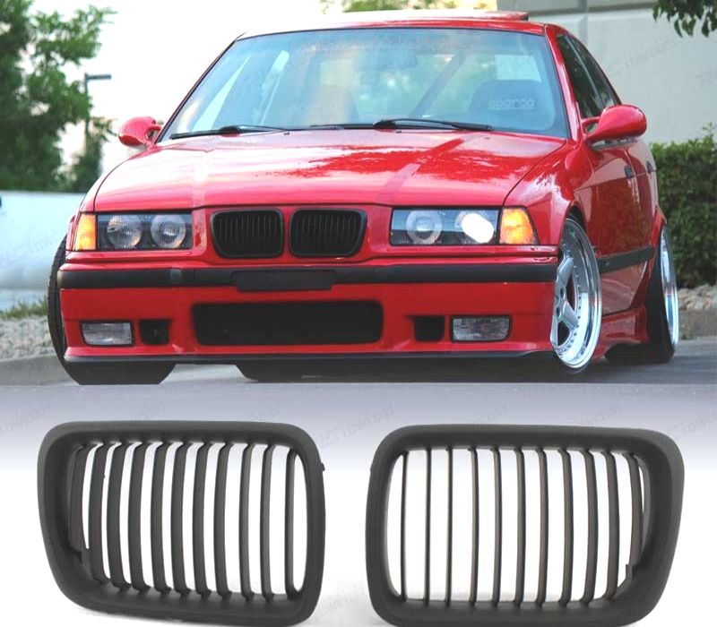 GRELHAS FRONTAIS BMW E36 96-99 LOOK M PERFORMANCE PRETO MATT