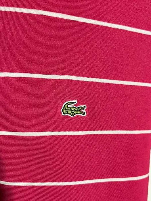 rozowa damska koszulka z dlugim rekawem kolnierzyk lacoste