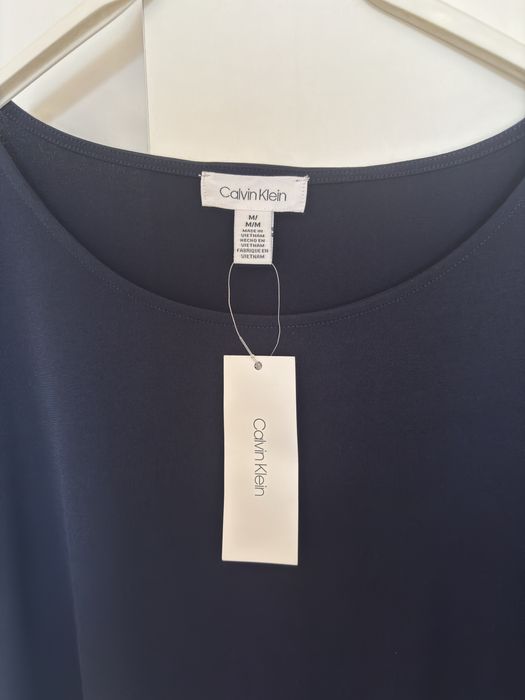 Granatowa sliczna i elegancka bluzka rozm od M-2XL