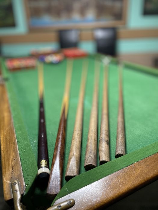Stół bilardowy E.J. Riley Antyk  183x91,5 cm / kije i bile oryginalne