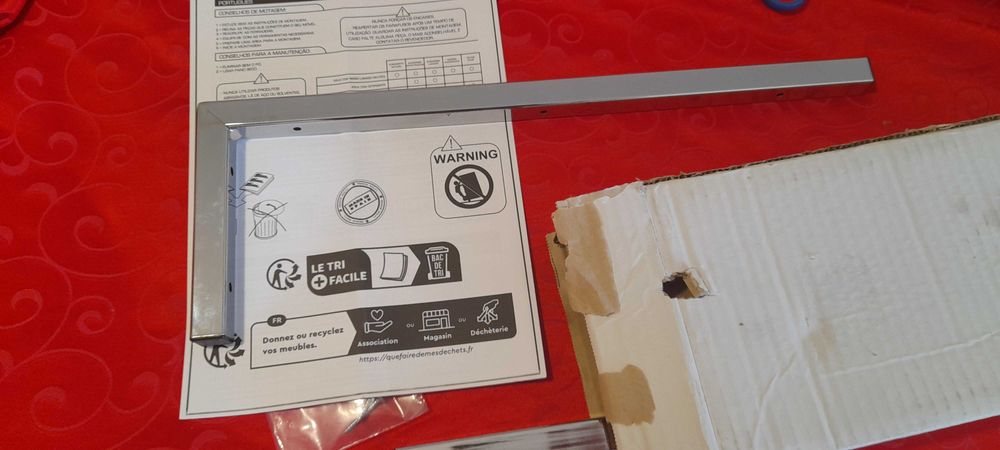 Conjunto de 2 suportes de parede para tampo de lavatório (cromado)