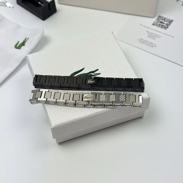 !Акція! Срібний браслет Lacoste / Унісекс аксесуар на руку Лакоста / Прикраса Лакост