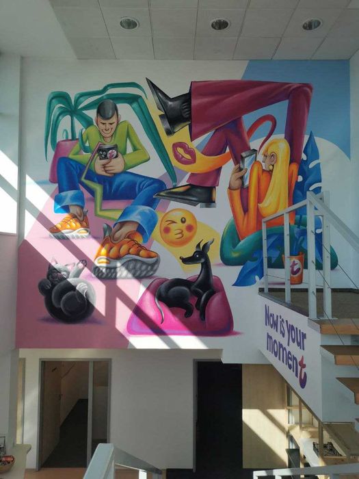 Artystyczne malowanie ściany. murale