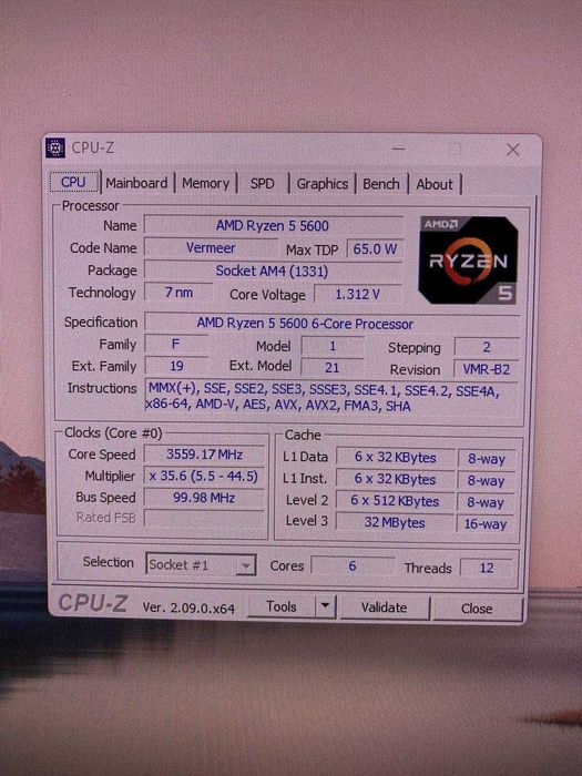 Комплект Ryzen 5 5600 / Asus TUF A520M /  HyperX DDR4 16gb 3200
