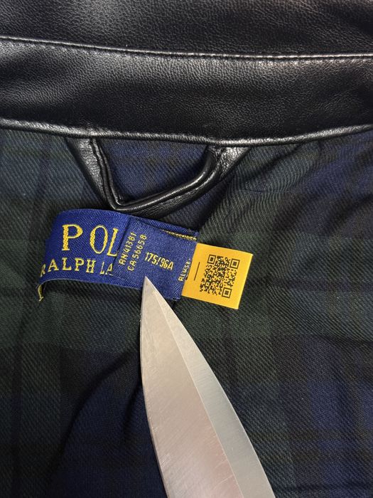 Мужская кожаная куртка кожанка Ralph Lauren x barbour