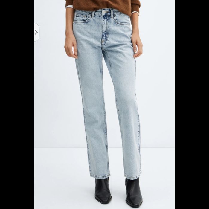 Блакитні прямі джинси Mango Matilda 100% котон