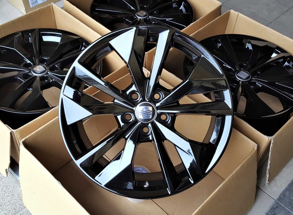 Alufelgi 18 5x112 Seat Leon Ateca Tarraco Alhambra Altea XL Freetrack Exeo Toledo III Oryginalne Czarne ! 723#