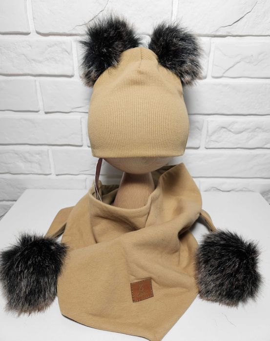 BEXA Komplet MIJA jesień zima Czapka Szalik Carmel roz.53