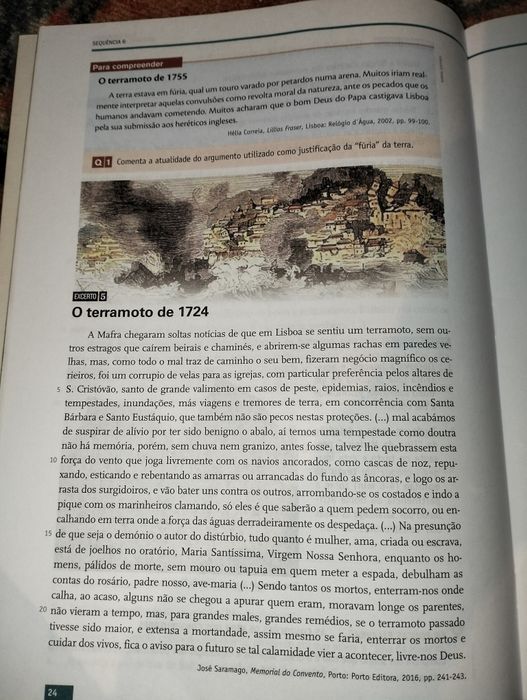 Livro de exercícios " Palavras 12" + Memorial do Convento 12° ano