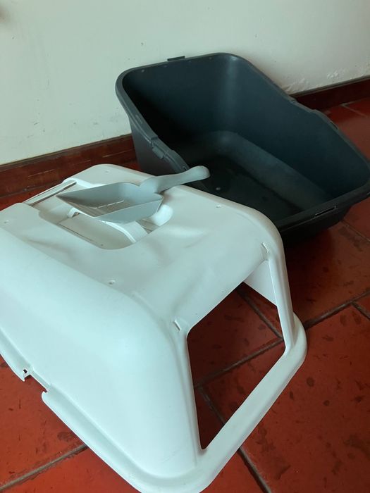 Caixa de areia tamanho XL com porta e tapete (Oferta pá limpeza)