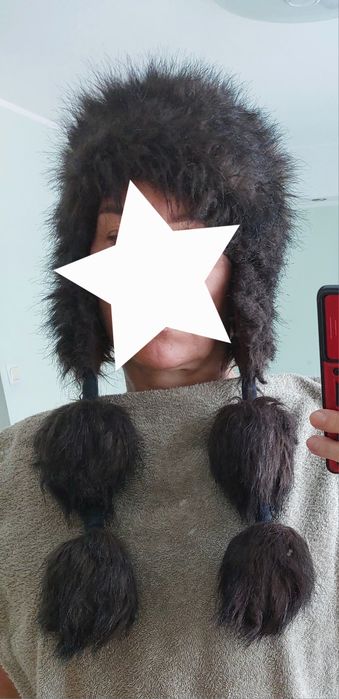 Czapka zimowa bardzo ciepła z warkoczami