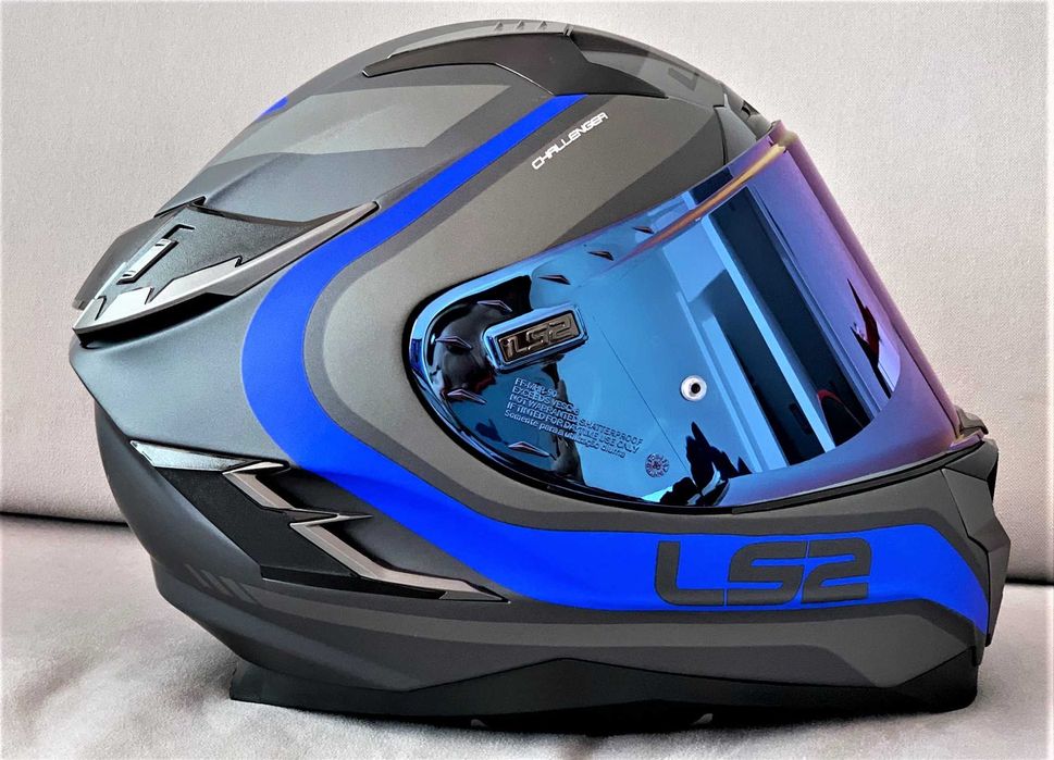 Capacete NOVO LS2 Challenger Titanio matt_blue (44% DESCONTO) Tam XS