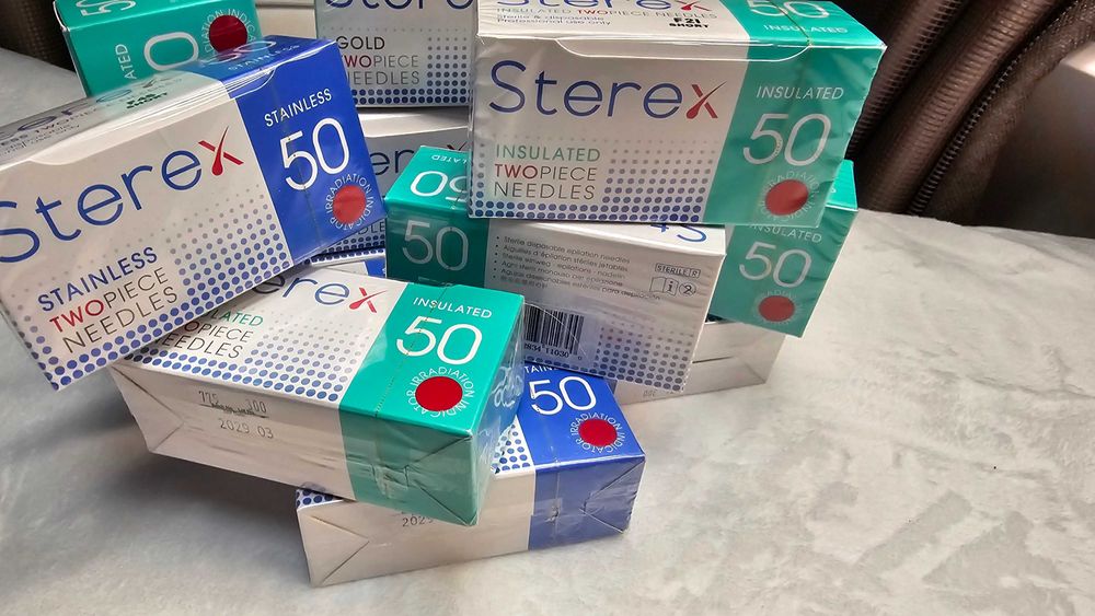 Голки, зонди Sterex для електроепіляції. Ізольовані, сталь, золото