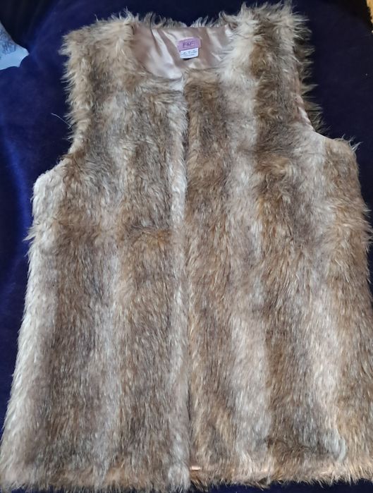 Kamizelka bezrękawnik futerko F&F 152/158