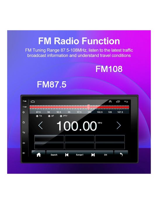 Autorádio Multimédia Android 10.0 com Ecrã Táctil