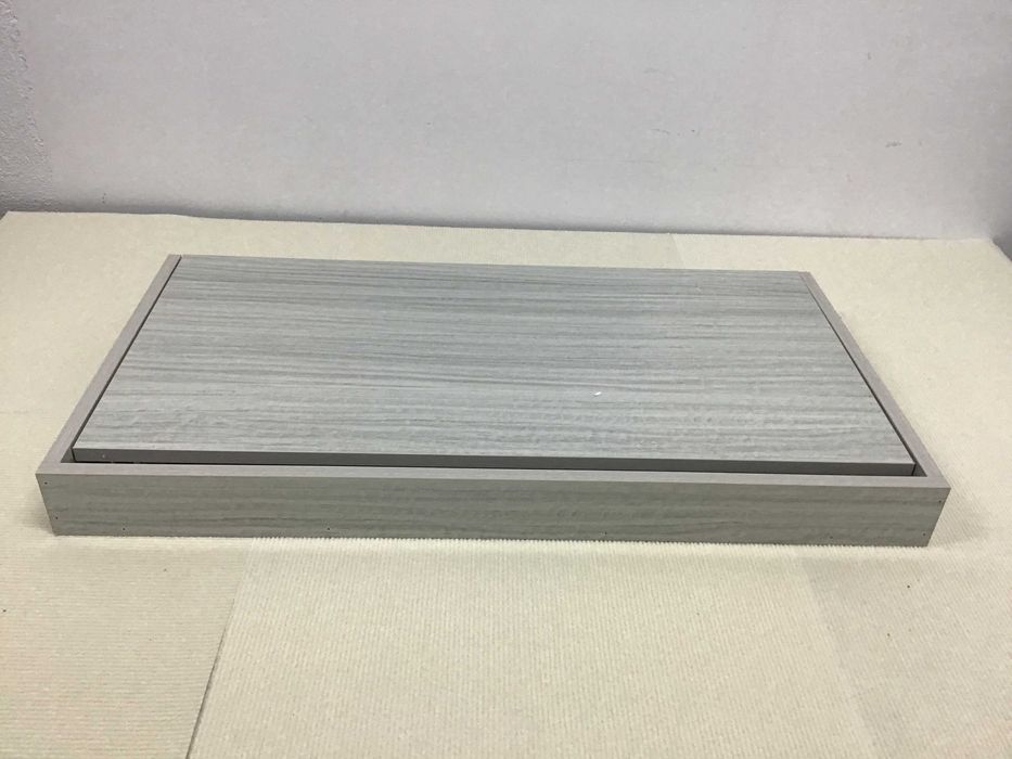 Składany stół ścienny 77×33 cm – półka + schowek, jasnoszary