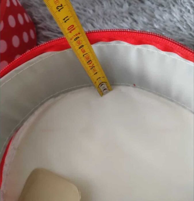 3 sztuki kosmetyczka kuferek czerwone w grochy