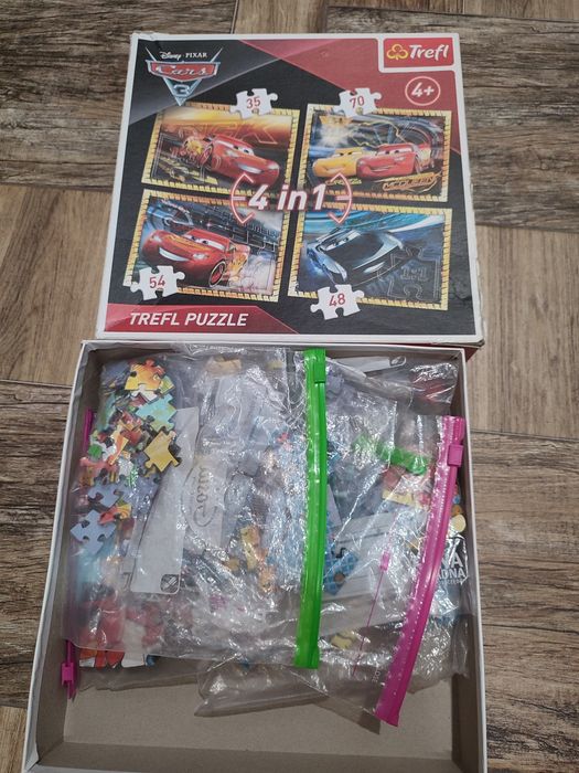 Puzzle frefl, Auta, zygzak McQueen, 4w1.