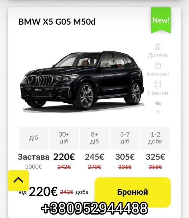 Оренда авто (авто без водія)