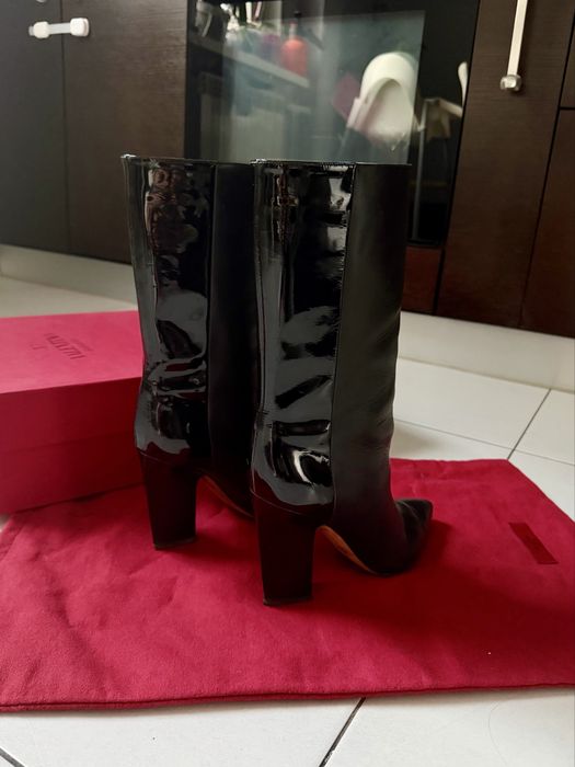 Сапоги Valentino Garavani Runway чорні шкіра/лак 39,5 оригінал