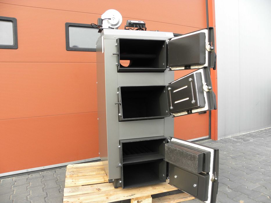 KOCIOŁ PIEC 19 kw drewno + węgiel, 4 kanały, DUŻY ZASYP, DOSTAWA 48H