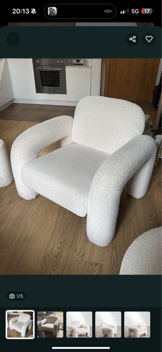Futrzasta designerska sofa + dwa fotele
