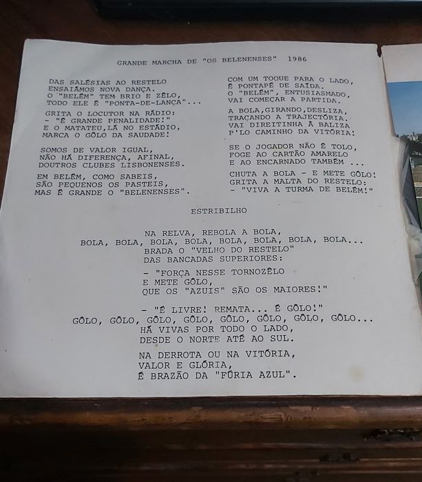 Vinil antigo da marcha do Belenenses