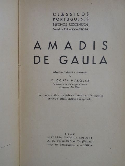 Amadis de Gaula de F. Costa Marques