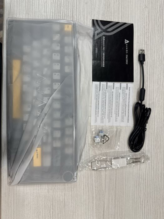 Ajazz AK820 Pro !ГАРАНТІЯ! сіро жовта клавіатура RGB нова ТОП